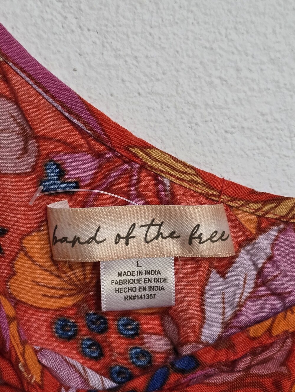 Band of the Free One Shoulder Boho Floral Midi Dress L - Picture 5 of 15